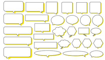 Obraz premium 影付きふきだしセット（黄色）