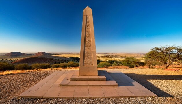 obelisk on the national heroes acre war memorial of the republic of namibia auas mountains near windhoek khomas region namibia africa