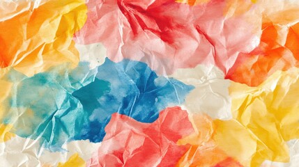 Fototapeta premium Seamless summer watercolor pattern featuring wrinkled paper texture and vibrant abstract art perfect for creative design projects trendy tie dye contemporary wallpaper