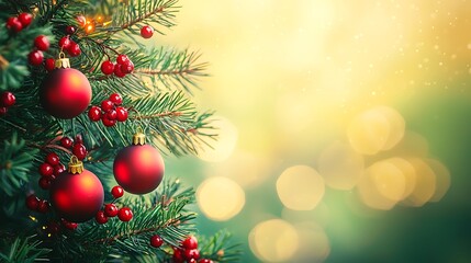 Festive Christmas Decorations with Snow, Pinecones, and Baubles for the Holiday Season