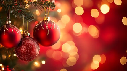 Obraz premium Festive Christmas Decorations with Snow, Pinecones, and Baubles for the Holiday Season