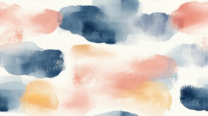 Fototapeta premium Seamless watercolor paper pattern with abstract brush strokes perfect for creative design projects