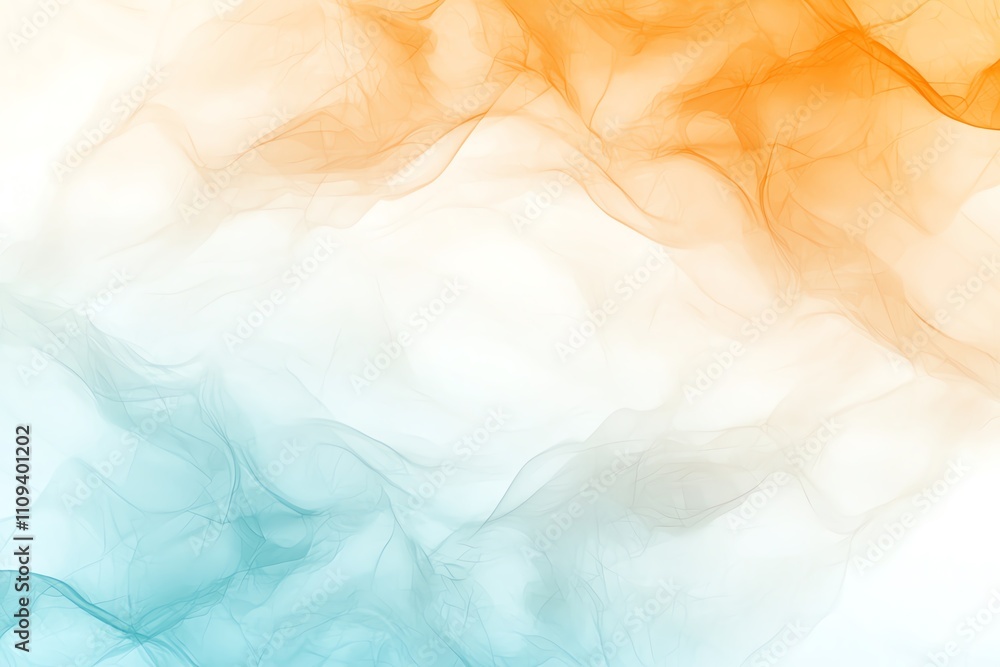 Poster an abstract background featuring soft waves of orange and teal colors blending seamlessly, creating 
