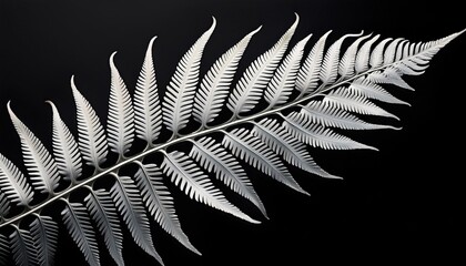 fern leaves isolated on black
