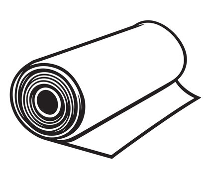 Hand drawn illustration of an toilet paper, Illustration of toilet roll icon