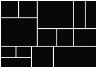 Photo collage vector template illustration. Grid pattern for picture display presentation. background and rectangle shape for wall mood board.