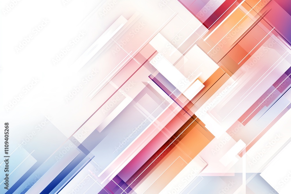 Poster an abstract composition of colorful geometric shapes and lines, creating a dynamic visual impact. th