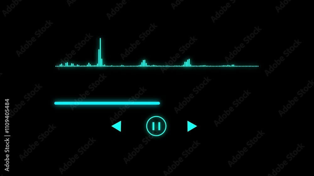 Poster audio spectrum stock animation video multimedia player template, audio music timeline bar moving wit