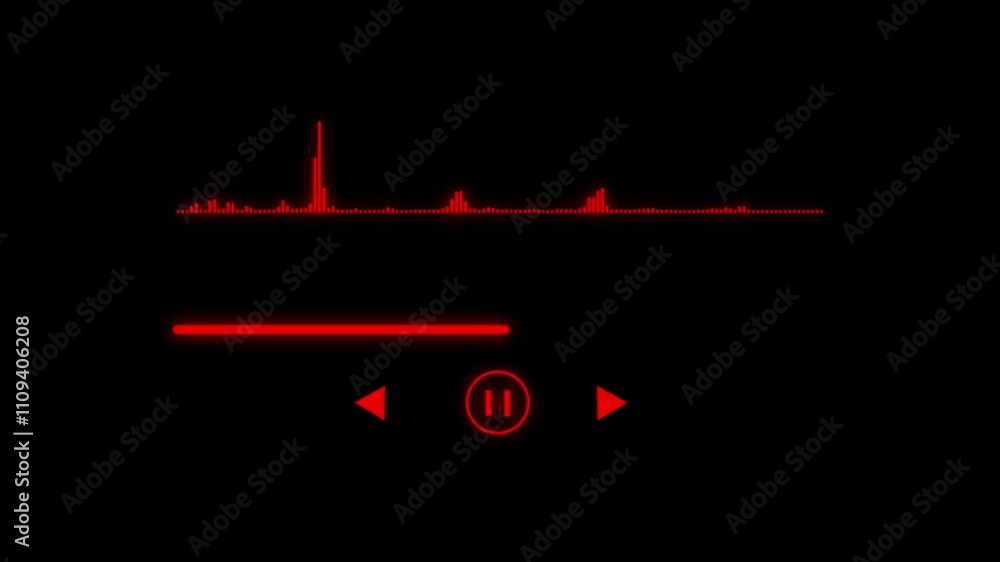 Poster audio spectrum stock animation video multimedia player template, audio music timeline bar moving wit