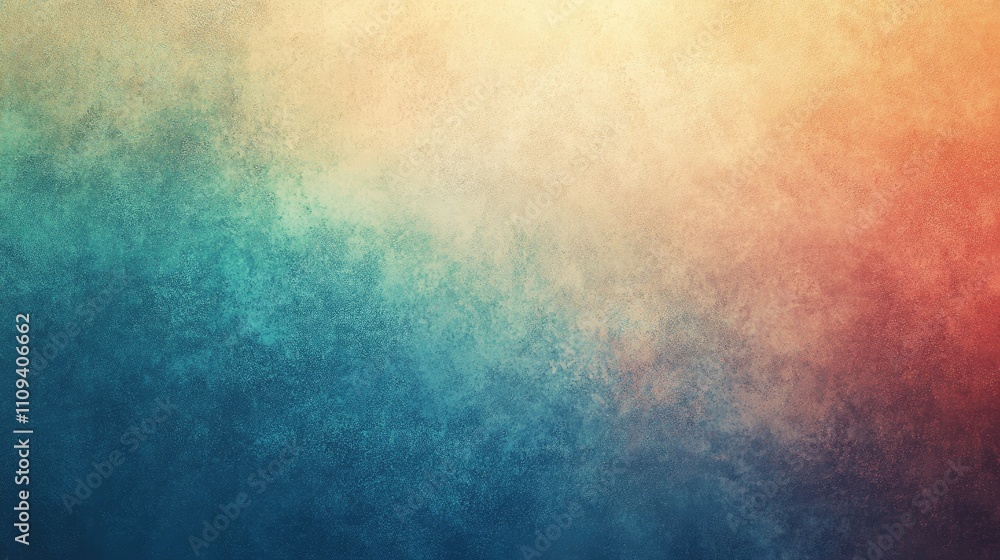 Poster abstract gradient background with warm hues of orange and cool blues, creating a serene and calming 