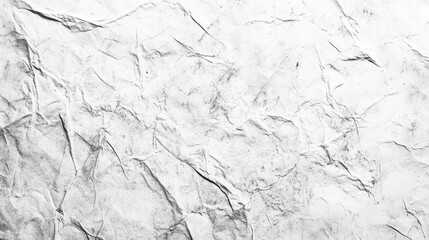 Fototapeta premium Textured white crumpled paper background with subtle shadows.