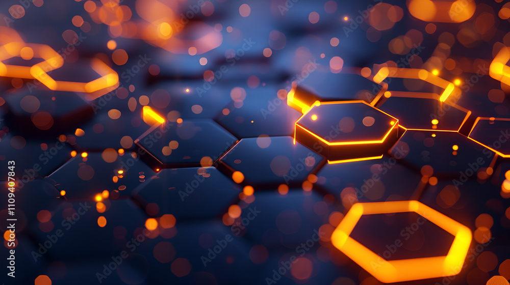 Poster abstract background of a digital hexagon