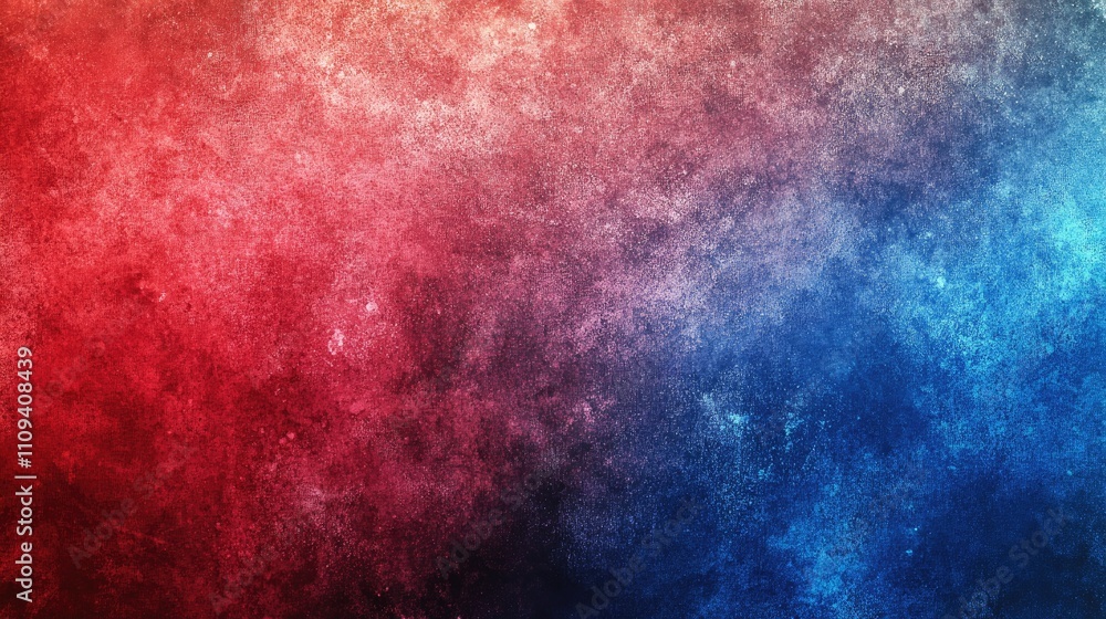 Poster abstract textured background with gradients of red and blue hues, creating a vibrant and dynamic atm