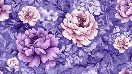 Floral seamless pattern featuring elaborate ornamental designs reminiscent of a lush spring garden perfect for fabric or wallpaper prints