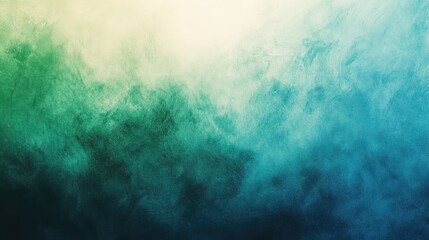 Obraz premium An abstract watercolor painting featuring rich shades of green and blue, creating a serene and calming effect.