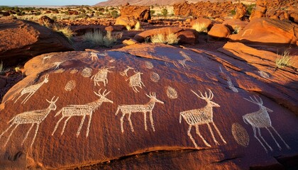 rock engravings ancient petroglyphs of animals at twyfelfontein damaraland namibia