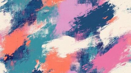 Brushed painted abstract background featuring a seamless pattern of vibrant colors for artistic design applications