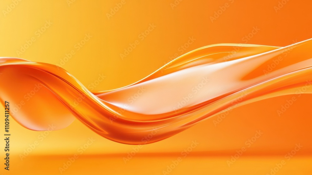 Poster rounded diagonal orange shapes flow across a vibrant gradient background, ideal for clean and stylis