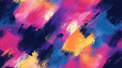 Seamless brush paint pattern featuring a bohemian style with psychedelic colors ideal for artistic wallpaper design