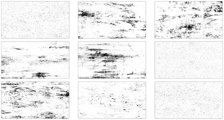 Set of grunge textures. Vector distress overlay textures.