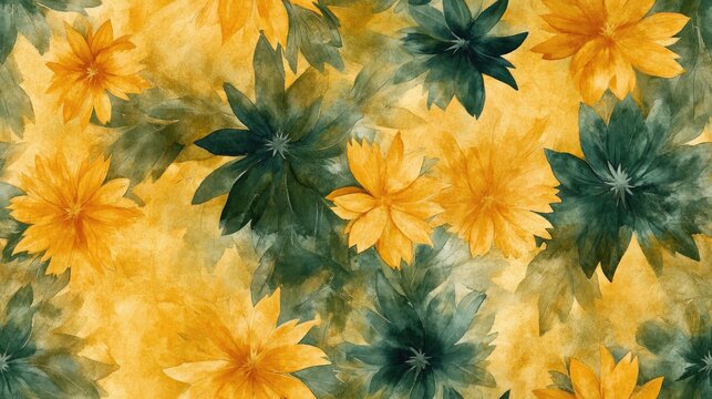 Seamless watercolor pattern of vibrant yellow and green pineapples ideal for textile printing and wallpaper design