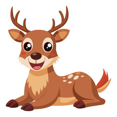 a dead deer with-smile on white background