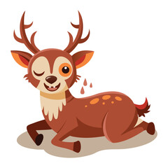 a dead deer with-smile on white background
