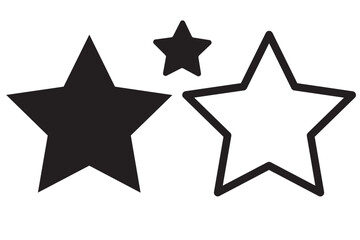 Star simple icons set designed in filled, outline, line and stroke style
