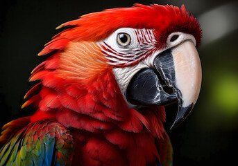 Fototapeta premium Close up of a scarlet macaw