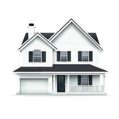 A simple vector icon of an American-style two-story house