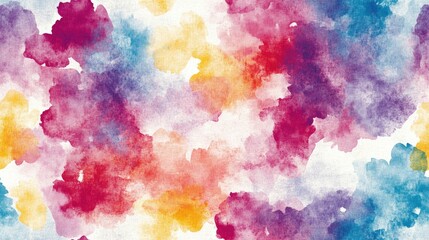 Vibrant multi colored watercolor abstract pattern with textured aquarelle effect on a light background perfect for surface design and textiles