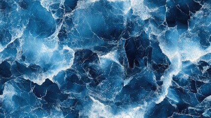 Obraz premium Seamless pattern featuring blue marble and sea wave textures ideal for background design and fabric printing