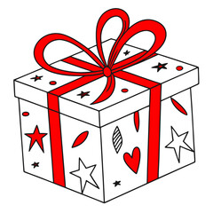 gift box with red ribbon