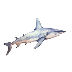 Obraz premium watercolor Shark isolated white background