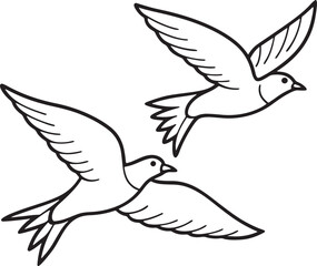 Fototapeta premium dove flying birds in the sky isolate white background, flying birds icon