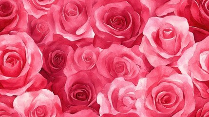 Fototapeta premium Seamless watercolor pattern of delicate roses ideal for textile and wallpaper design