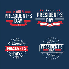 Set Of Happy Presidents Day Handwritten Phrases, Washington's Birthday Background, National American Holiday Concepts For Poster, Greeting Card, Invitation