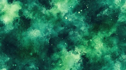 Fototapeta premium Abstract seamless pattern of vibrant green tie dye washes featuring paintbrush drops and aquarelle textures ideal for textile design wallpapers and creative projects