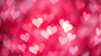 A delicate and soft background of pink and white blurred hearts, creating a romantic and dreamy atmosphere.