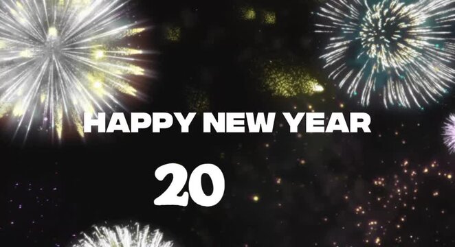 animated video blac screen happy new year 2025