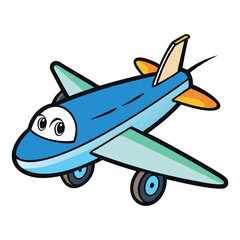 vector a plane is flying on a white background