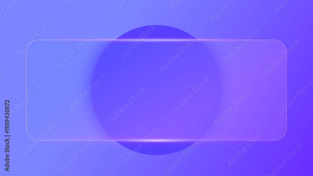 Poster abstract circle with glassmorphism transparent frame backdrop