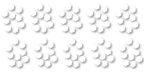 White hexagon 3D background texture. modern abstract polygonal pattern. 3d rendering illustration. Futuristic abstract banner. white and black lines 3d Hexagonal. honeycomb white Background.