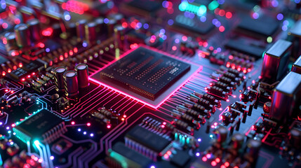 Obraz premium Electronic circuitry for quantum computers