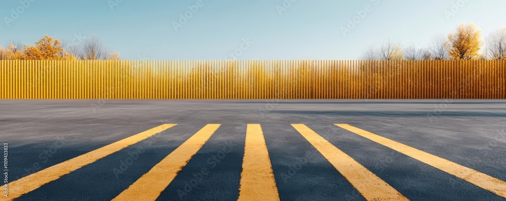 Poster travel restrictions concept. a wide-angle view of a security-controlled border checkpoint enforcing 