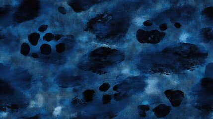 Seamless indigo blue animal print pattern on fabric artistic and abstract design for textile applications