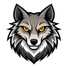 a wolf head on white background