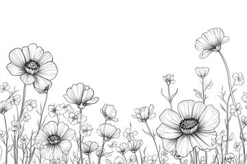 illustration of a poppy, line