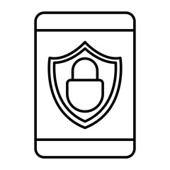 Network Security Vector Line Icon Design