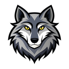 a wolf head on white background
